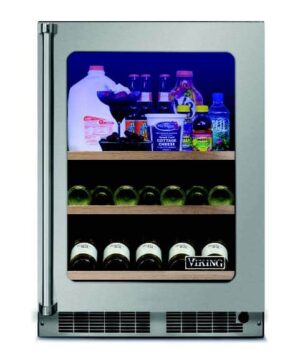 NEW 24"W. Refrigerated Beverage Center-Clear Glass-Stainless