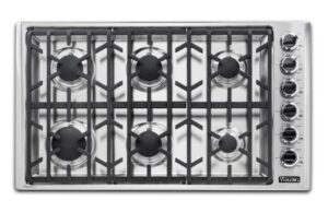 36"W. Gas Cooktop-6 Burners-Stainless