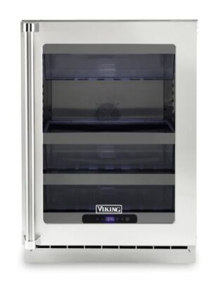 Glass Refrigerator 24" Reversible Hinge Stainless